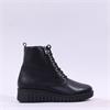 Pepe Saenz Sara Lace Zip Wedge Boot - Black Leather